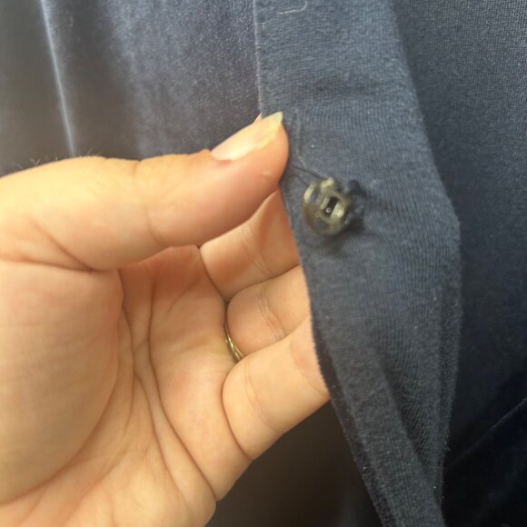 Saturday Sunday Anthropologie Blue Velour jumpsuit medium - Picture 4 of 11